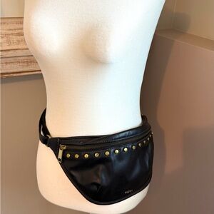 Fossil Women’s Black Belt Fanny Bag with Gold Studs Summer Party